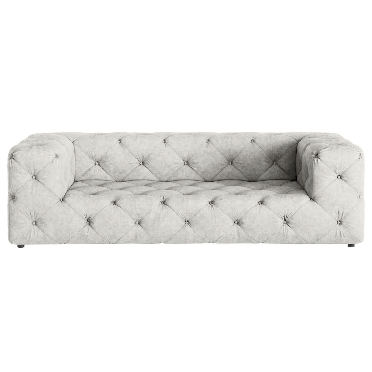 3-SITZER-SOFA Mikrofaser Hellgrau  - Hellgrau/Schwarz, Design, Kunststoff/Textil (230/71/100cm) - P & B