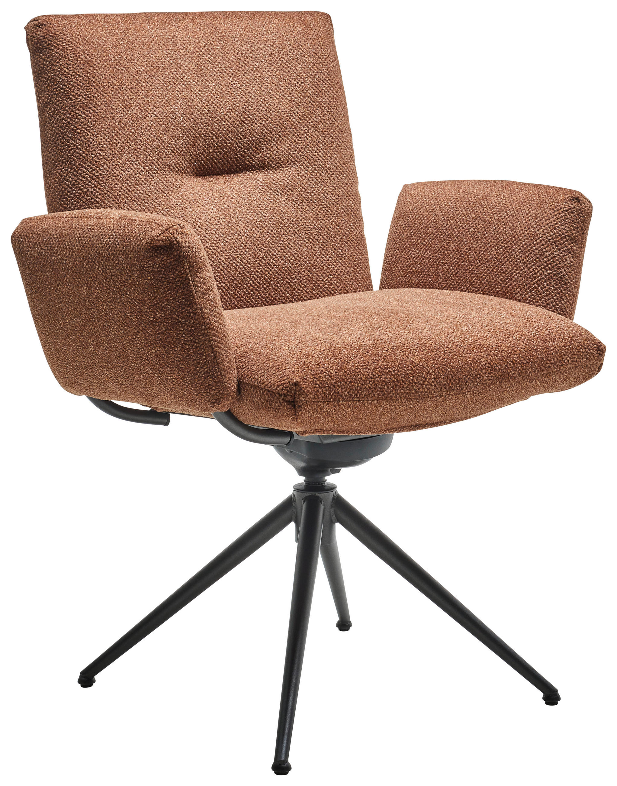 ARMLEHNSTUHL beflockt Haselnussfarben  - Anthrazit/Haselnussfarben, Design, Textil/Metall (70/89/68cm) - Dieter Knoll