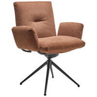 ARMLEHNSTUHL beflockt Haselnussfarben  - Anthrazit/Haselnussfarben, Design, Textil/Metall (70/89/68cm) - Dieter Knoll