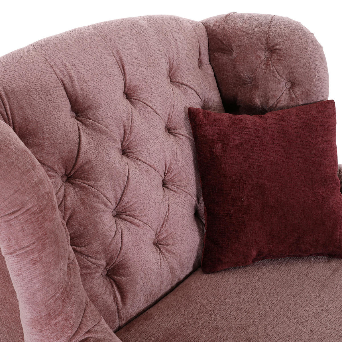 XXL-FÅTÖLJ i textil rosa  - bordeaux/svart, Design, trä/textil (127/106/149cm) - MID.YOU