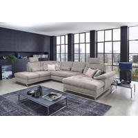 WOHNLANDSCHAFT in Flachgewebe Silberfarben  - Silberfarben, Konventionell, Textil/Metall (223/363/176cm) - Sit & More