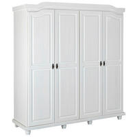 DREHTÜRENSCHRANK 182/198/60 cm 4-türig Weiß  - Schwarz/Weiß, KONVENTIONELL, Holz/Metall (182/198/60cm) - MID.YOU