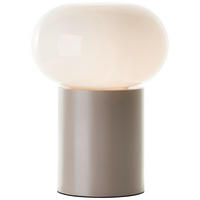 TISCHLEUCHTE - Taupe/Weiss, Design, Glas/Metall (20/27cm) - Brilliant