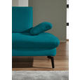 ECKSOFA in Chenille, Mikrofaser Petrol  - Petrol/Schwarz, Design, Textil/Metall (157/299cm) - Dieter Knoll