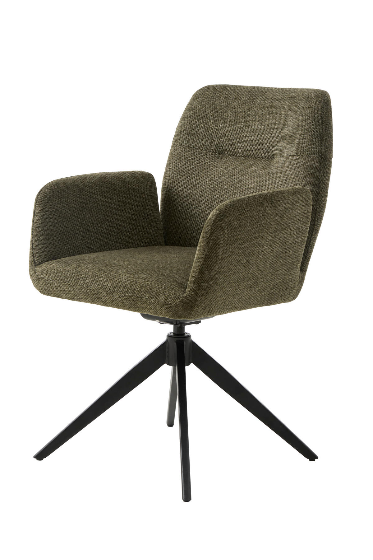 ARMLEHNSTUHL  in  - Schwarz/Olivgrün, MODERN, Textil/Metall (57,5/88/62cm) - Livetastic