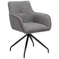 ARMLEHNSTUHL  in Eisen Mikrofaser  - Schwarz/Grau, Design, Textil/Metall (63/84/62cm) - Novel