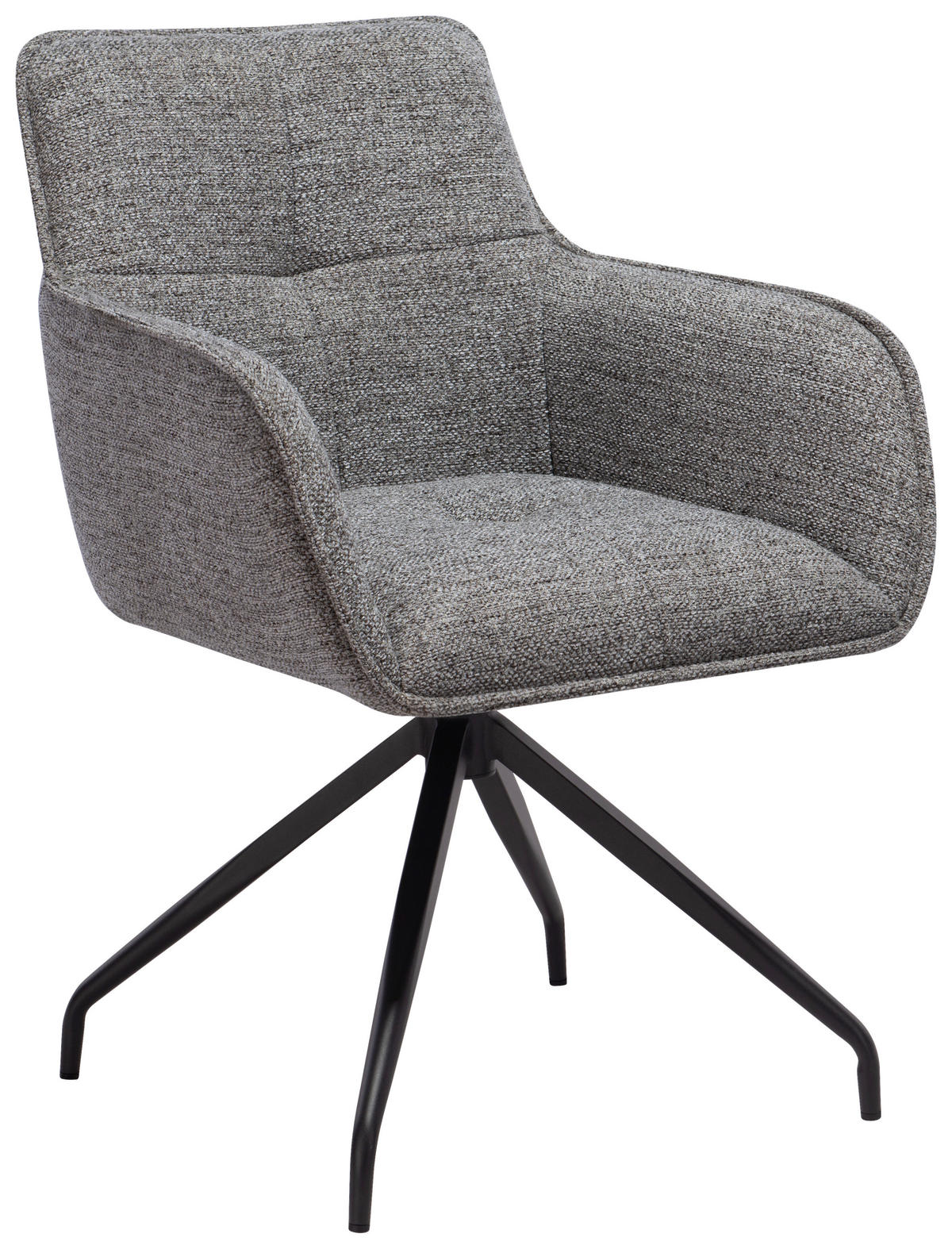 ARMLEHNSTUHL  in Eisen Mikrofaser  - Schwarz/Grau, Design, Textil/Metall (63/84/62cm) - Novel