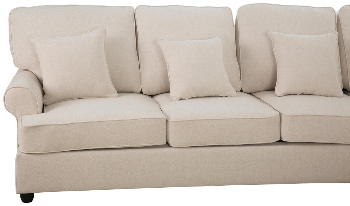 KUTNA GARNITURA tekstil  bež   - bež/crna, Konvencionalno, tekstil/drvo (394/100/245cm) - P & B