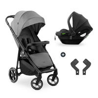 KINDERWAGENSET  Shop N Care Travel Set  Grey  - Schwarz/Grau, Basics, Textil/Metall (52/110/91cm) - Hauck