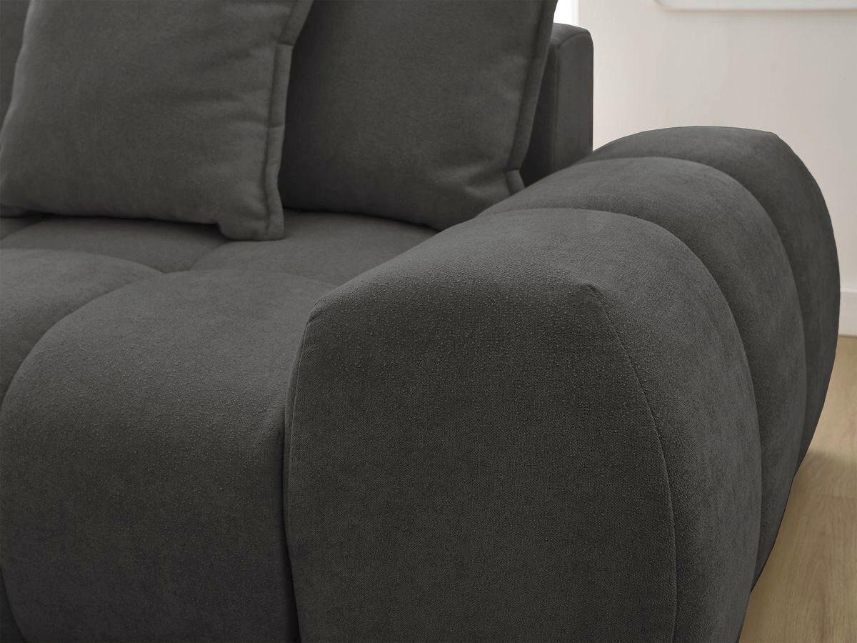 ECKSCHLAFSOFA EVEREST  mit Rücken echt, Armteil links, Armteil rechts Struktur Schwarz  - Schwarz, MODERN, Kunststoff/Textil (318/180cm) - Livetastic