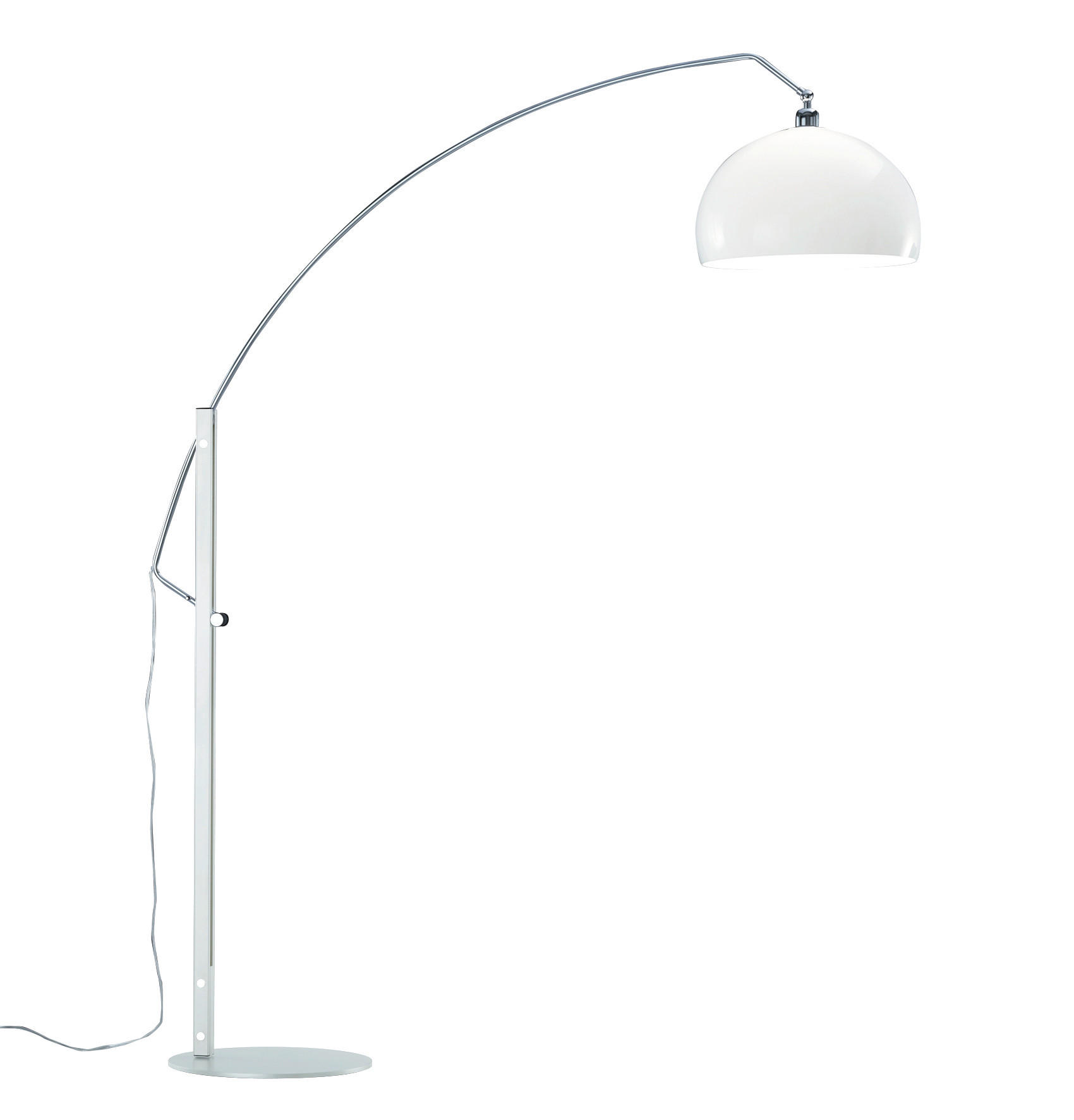 BOGENLEUCHTE 170/40/190 cm    - Chromfarben/Weiß, Design, Kunststoff/Metall (170/40/190cm) - Helestra