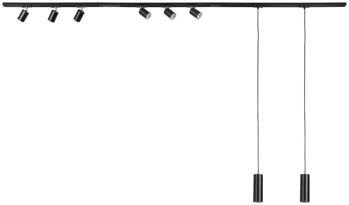 DECKENLEUCHTE 262 cm   - Schwarz, Trend, Kunststoff/Metall (262cm) - Novel