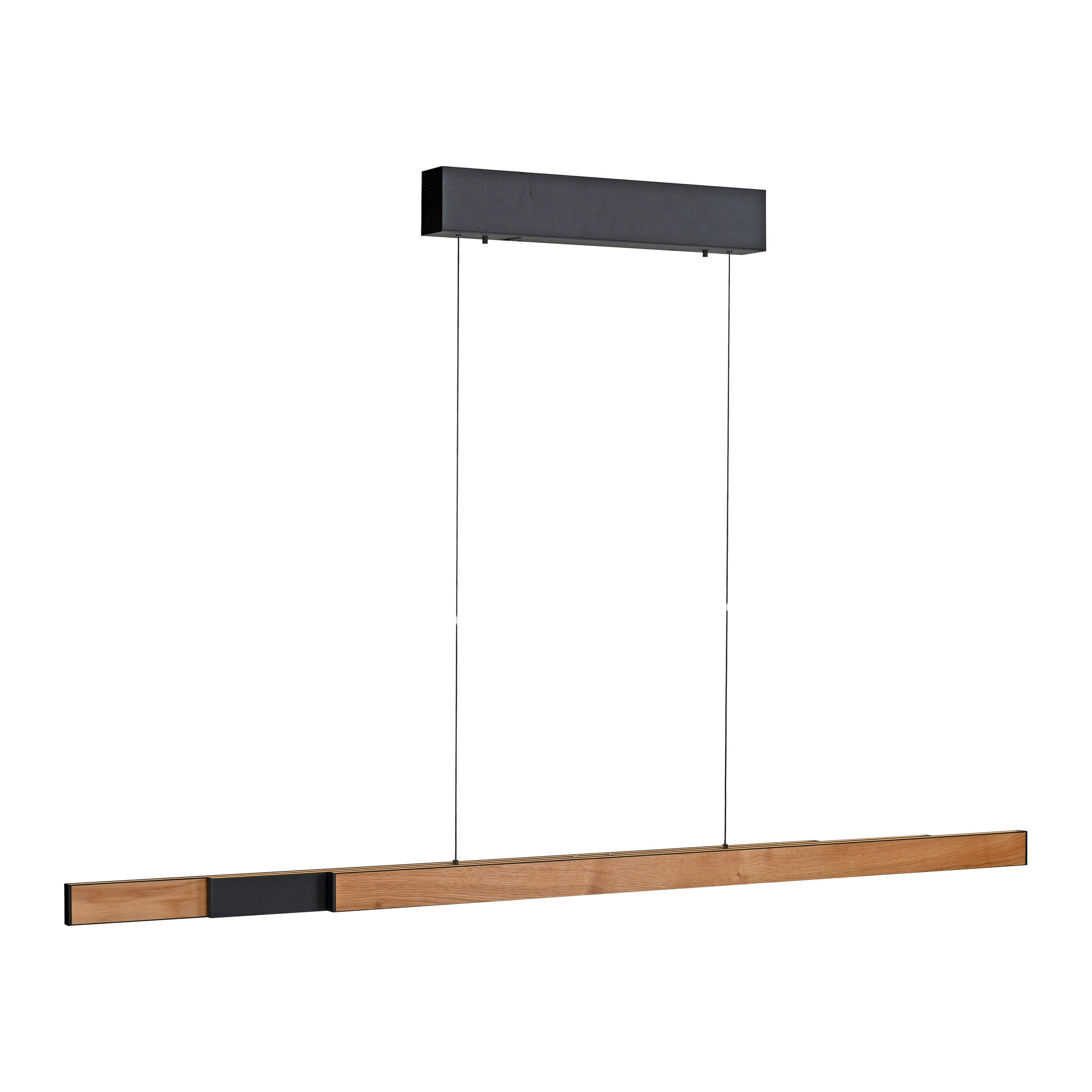 LED-HÄNGELEUCHTE Adriana Square 179/5,8/180 cm  - Eichefarben/Schwarz, Natur, Holz/Metall (179/5,8/180cm) - Paul Neuhaus