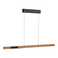 LED-HÄNGELEUCHTE Adriana Square 179/5,8/180 cm  - Eichefarben/Schwarz, Natur, Holz/Metall (179/5,8/180cm) - Paul Neuhaus