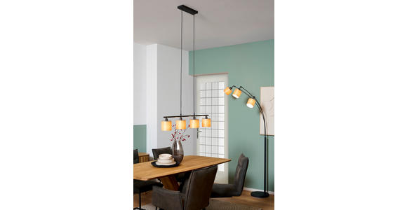 HÄNGELEUCHTE 84/12/150 cm - Schwarz, Basics, Holz/Metall (84/12/150cm) - Novel