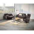 2,5-SITZER in Leder Dunkelbraun  - Dunkelbraun/Schwarz, Design, Leder/Metall (200/102/92cm) - Johann Jakob