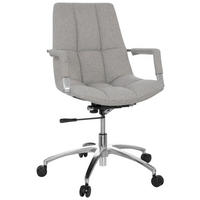OTOČNÁ ŽIDLE, plochá tkanina, barvy stříbra, světle šedá - barvy stříbra/světle šedá, Moderní, kov/textil (58/102/60cm) - MID.YOU
