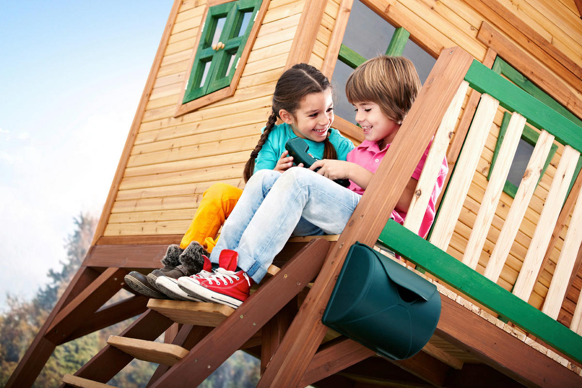 SPIELTURM 435/291/180 cm SPIELTURM MAX  - Braun/Naturfarben, KONVENTIONELL, Holz (435/291/180cm) - Ambia Garden