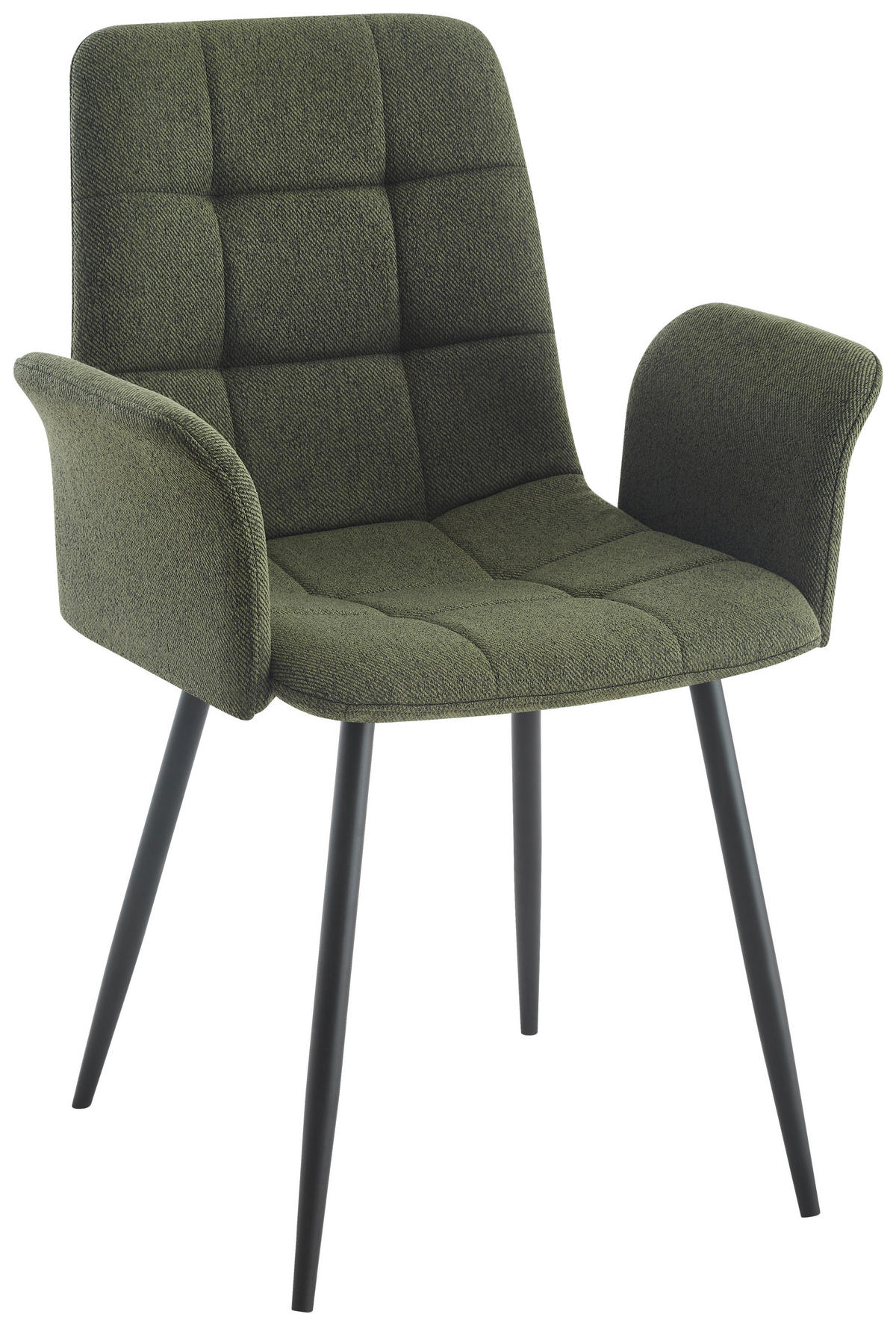 STOL MED ARMSTÖD järn vävt tyg  - grön/svart, Modern, metall/textil (59/87,5/54,5cm) - Stylife