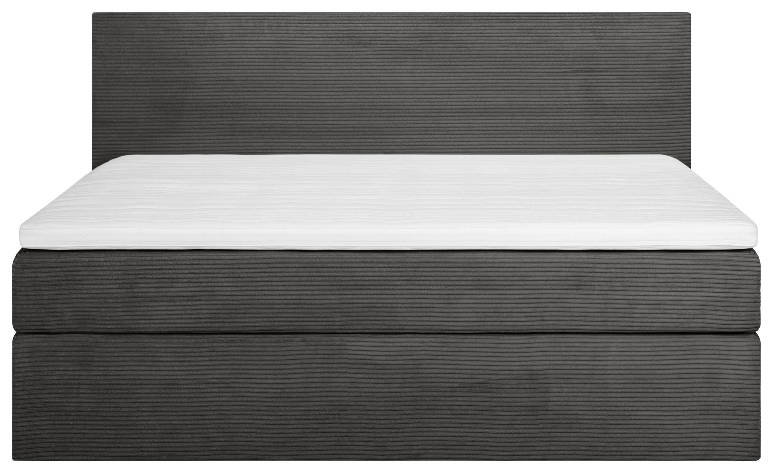 BOXSPRINGBETT 140/200 cm  in Grau  - Schwarz/Grau, KONVENTIONELL, Holz/Textil (140/200cm) - Boxxx