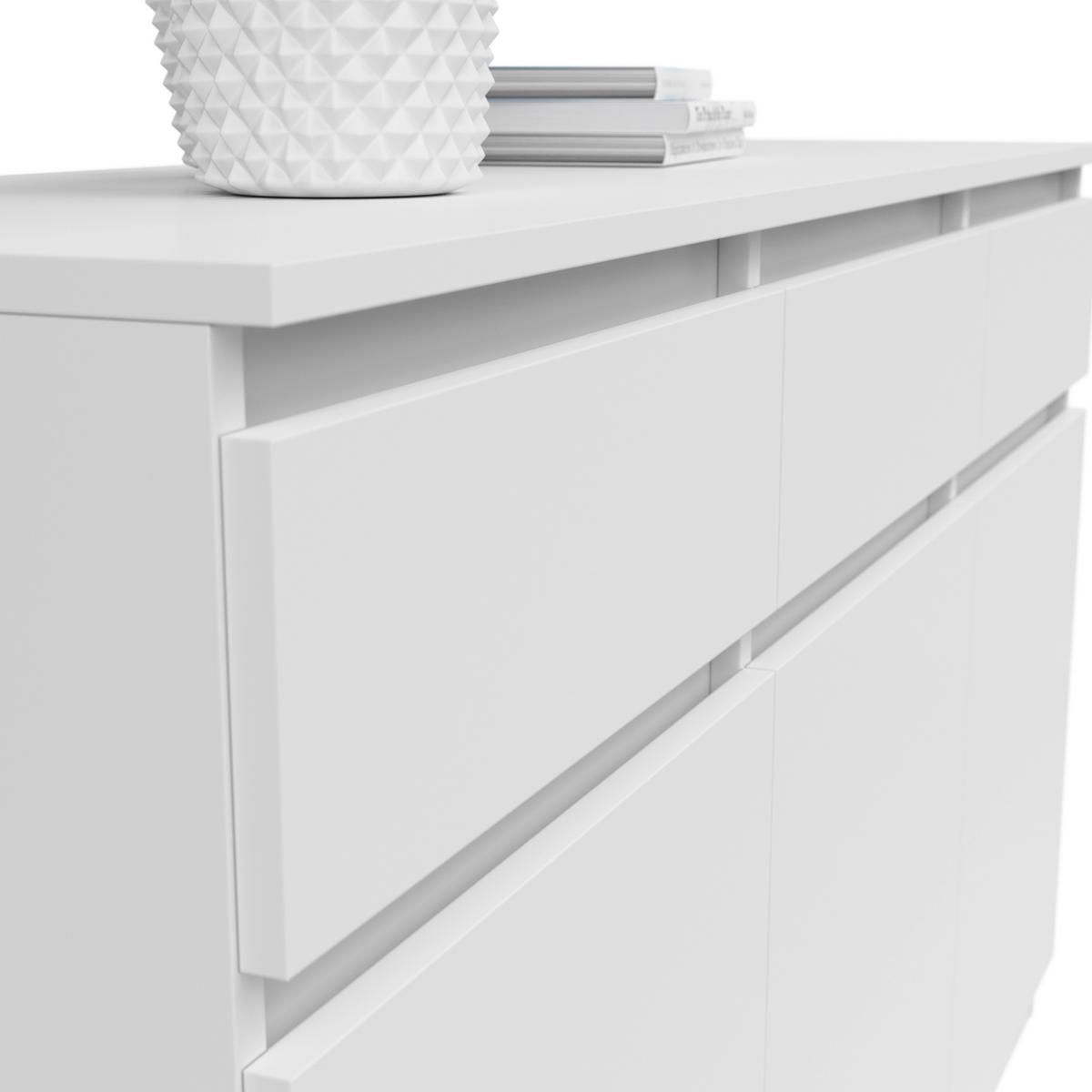 KOMMODE  in 135/81/42 cm  - Weiß, KONVENTIONELL, Holzwerkstoff (135/81/42cm)