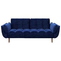 ZOFA S POSTELJNO FUNKCIJO,  modra tekstil  - modra/rjava, Konvencionalno, tekstil/les (215/81,5/84,5cm) - Playboy