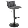 BARHOCKER Webstoff Grau, Schwarz Eisen Sitzfläche 360° drehbar  - Schwarz/Grau, MODERN, Textil/Metall (46/87-108/52cm) - MID.YOU