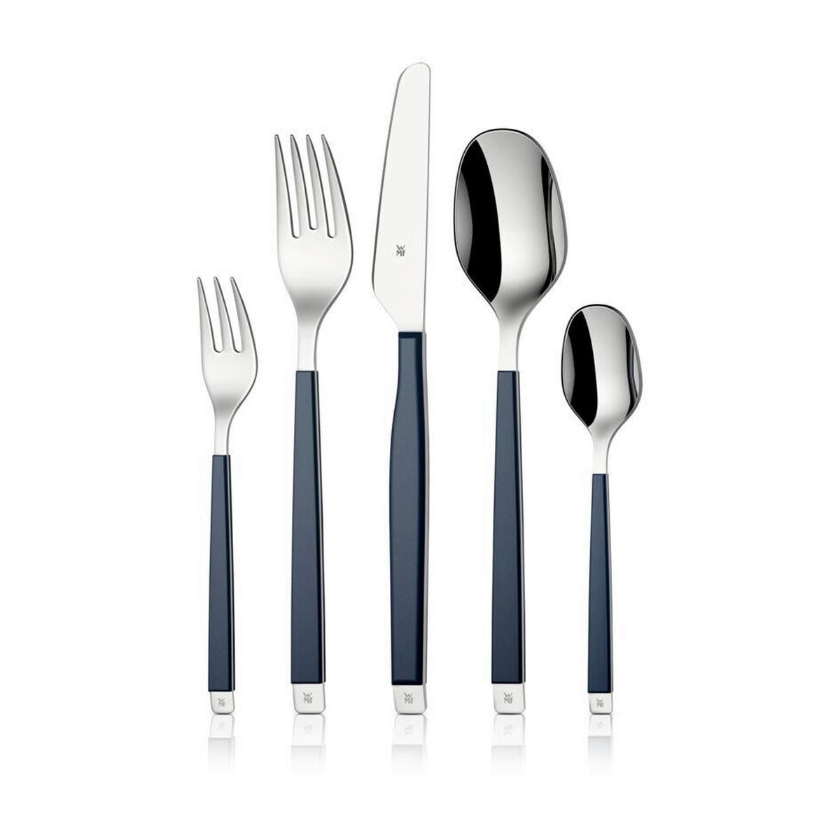 BESTECKSET Emotion 30-teilig Edelstahl  für 6 Personen  - Blau, Basics, Metall (12,5/12,5/25cm) - WMF