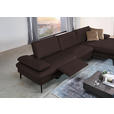 ECKSOFA in Echtleder Braun  - Schwarz/Braun, Design, Leder/Metall (325/157cm) - Dieter Knoll