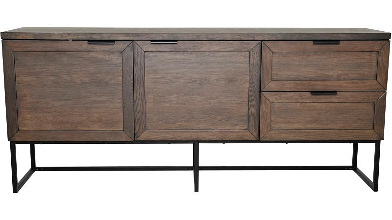 SIDEBOARD 175/76/41 cm  - brun/svart, Design, metall/trä (175/76/41cm) - Best Price