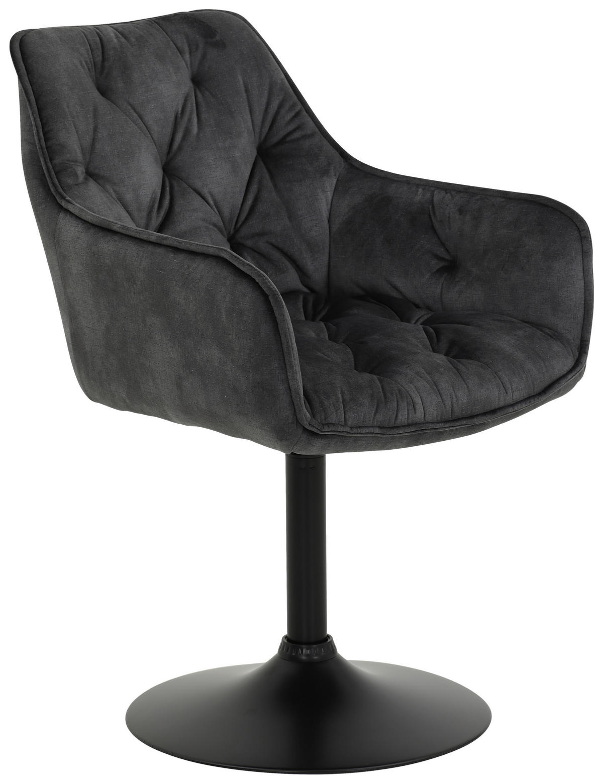 ARMLEHNSTUHL-SET 2 Stück  in Stahl Samt  - Anthrazit/Schwarz, MODERN, Textil/Metall (49/83/62cm) - MID.YOU