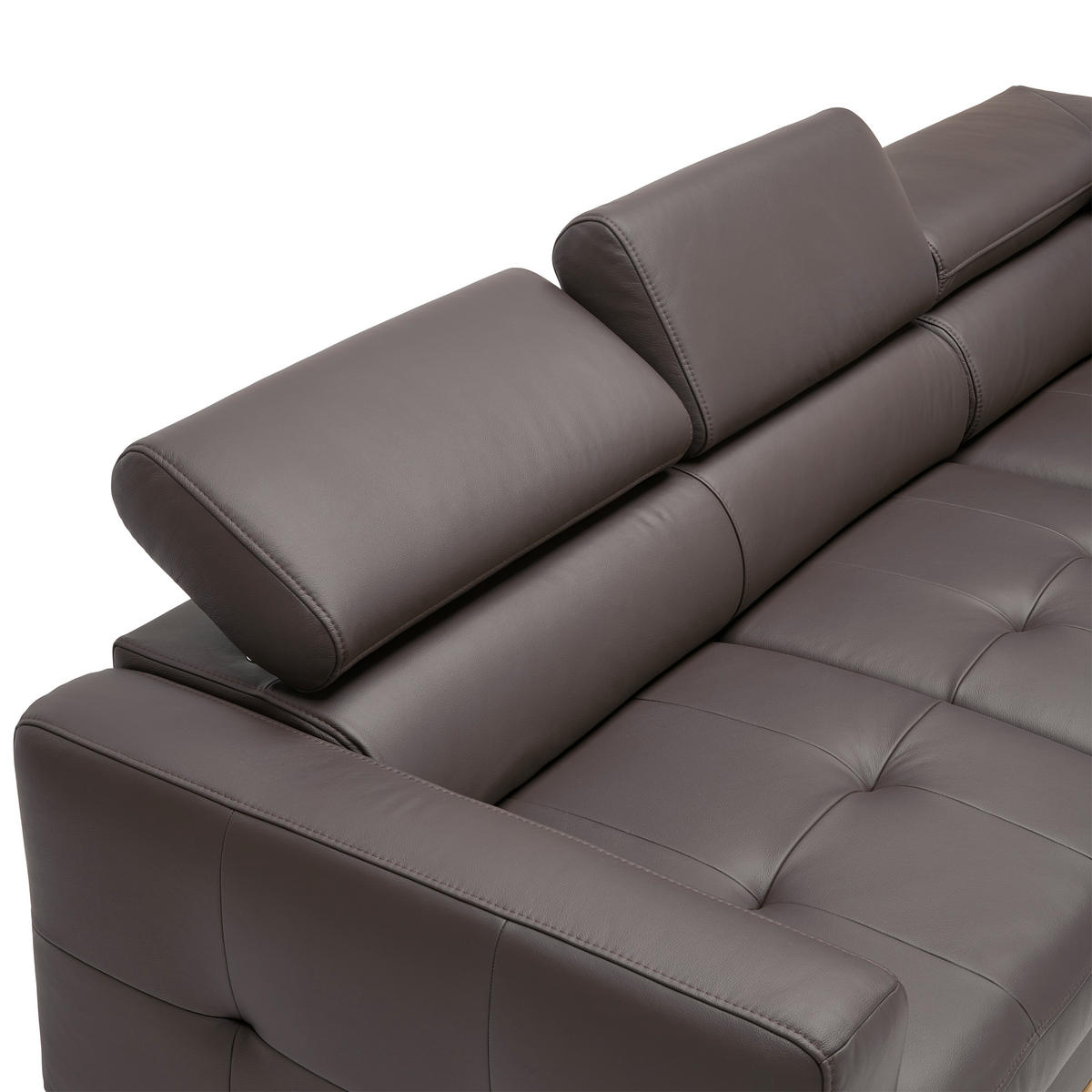 ECKSOFA Dunkelbraun Echtleder  - Dunkelbraun/Schwarz, Design, Leder/Holz (252/220cm) - Novel