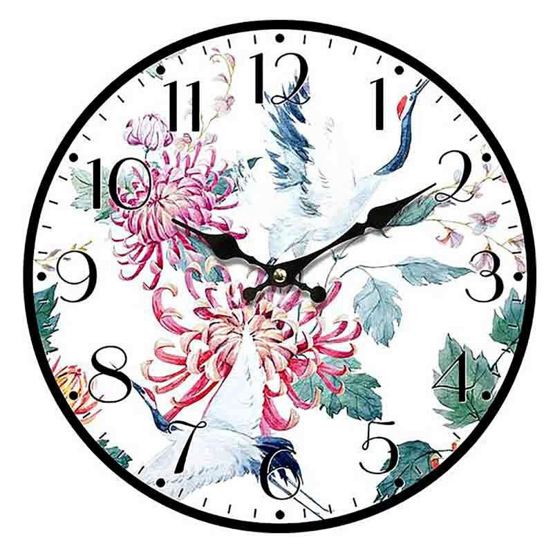 NÁSTENNÉ HODINY, biela, pink, 34 cm - pink/biela, Design, kompozitné drevo (34cm)