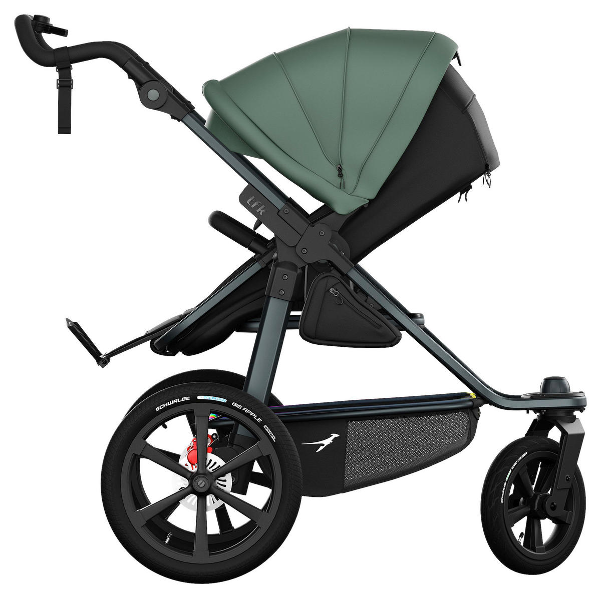 KOMBIKINDERWAGEN TFK Pro  - Anthrazit/Olivgrün, Basics, Textil/Metall (66/118/110cm) - TFK