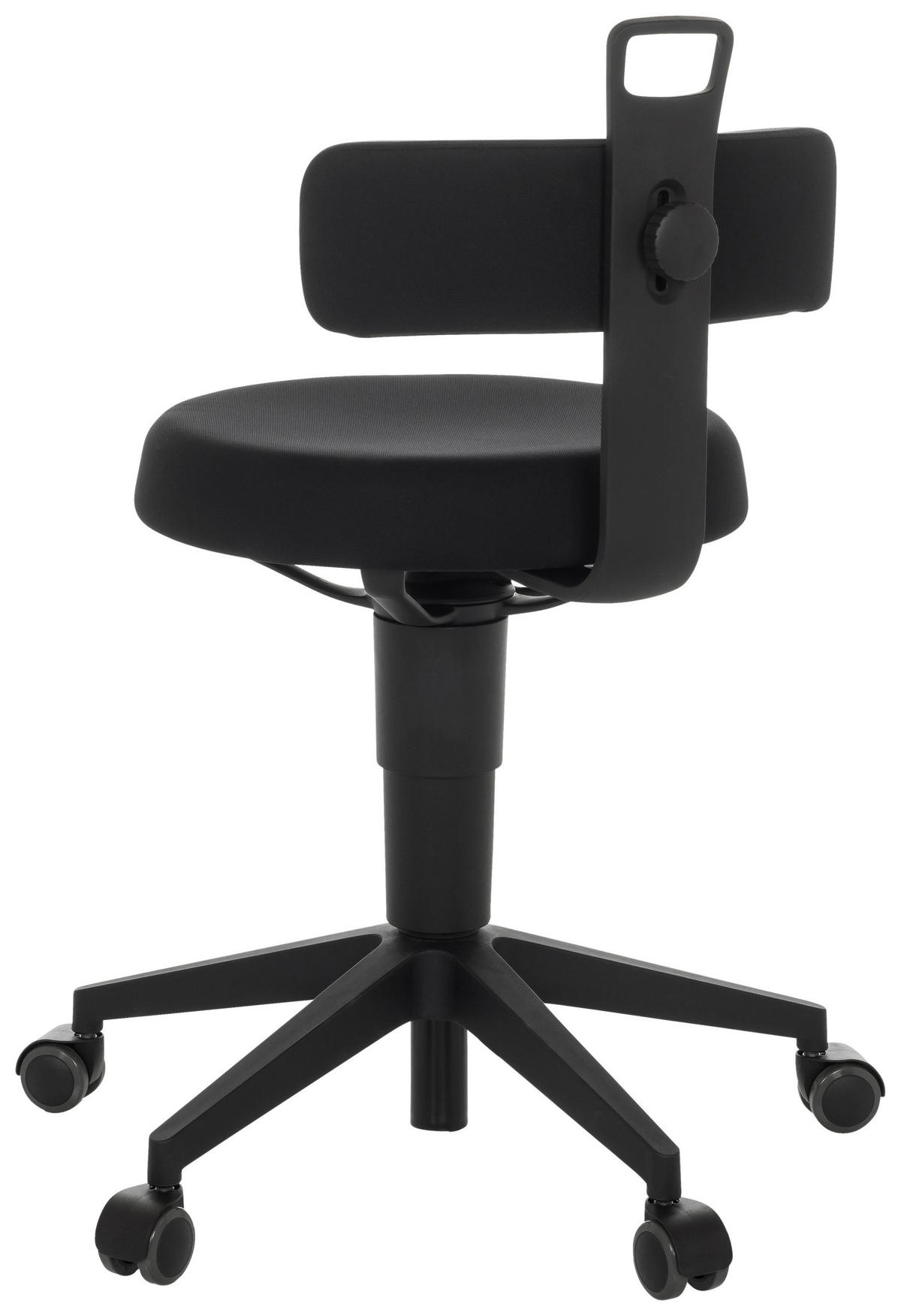 BÜROHOCKER 40/74-86/46 cm  - Schwarz, Basics, Kunststoff/Textil (40/74-86/46cm) - MID.YOU