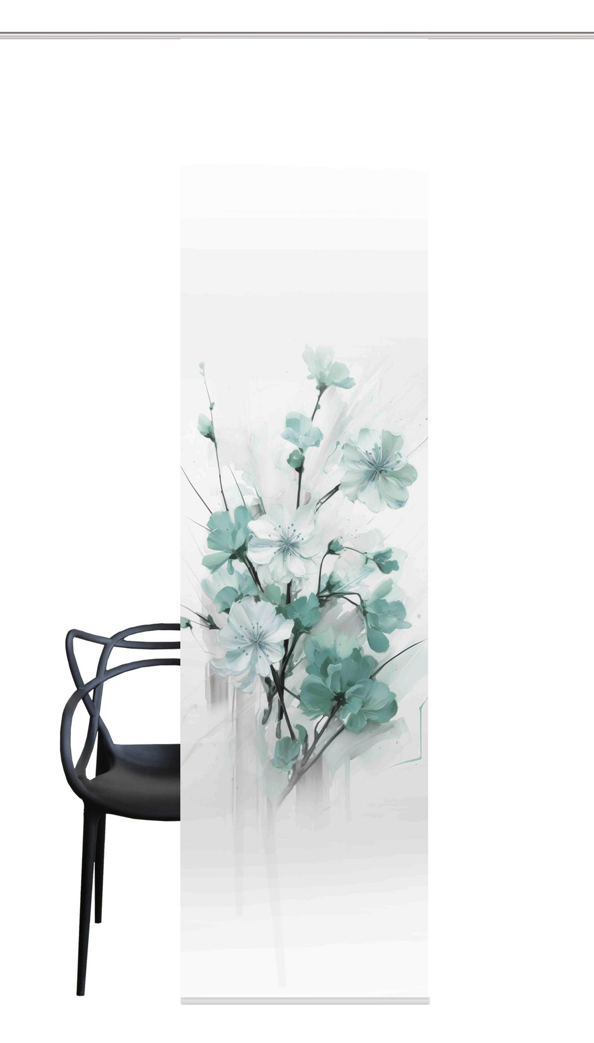 FLÄCHENVORHANG   blickdicht  60/245 cm   - Salbeigrün/Weiß, Natur, Textil (60/245cm)