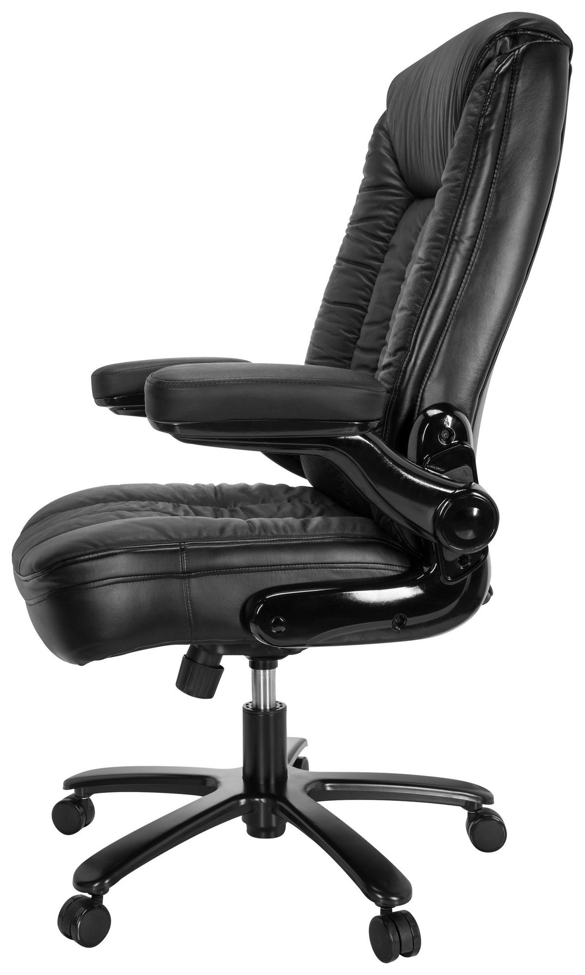 CHEFSESSEL  in Lederlook Schwarz  - Schwarz, MODERN, Leder/Kunststoff (85/122/82cm) - MID.YOU