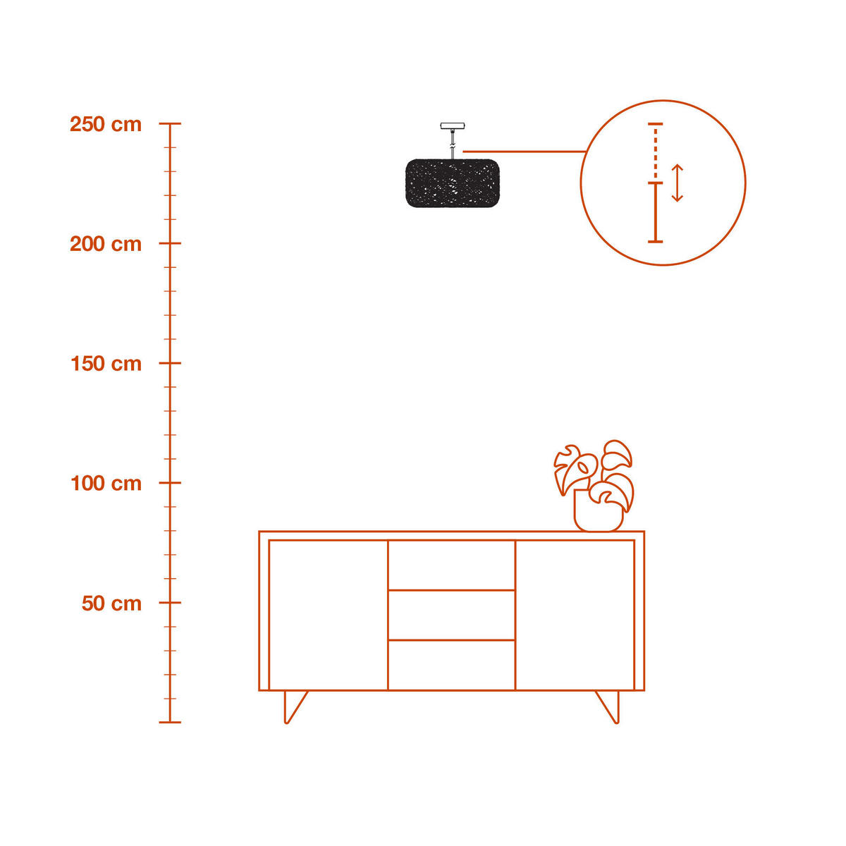 PENDELLEUCHTE 40/150 cm  - Beige, Natur, Papier/Metall (40/150cm) - Ledvance