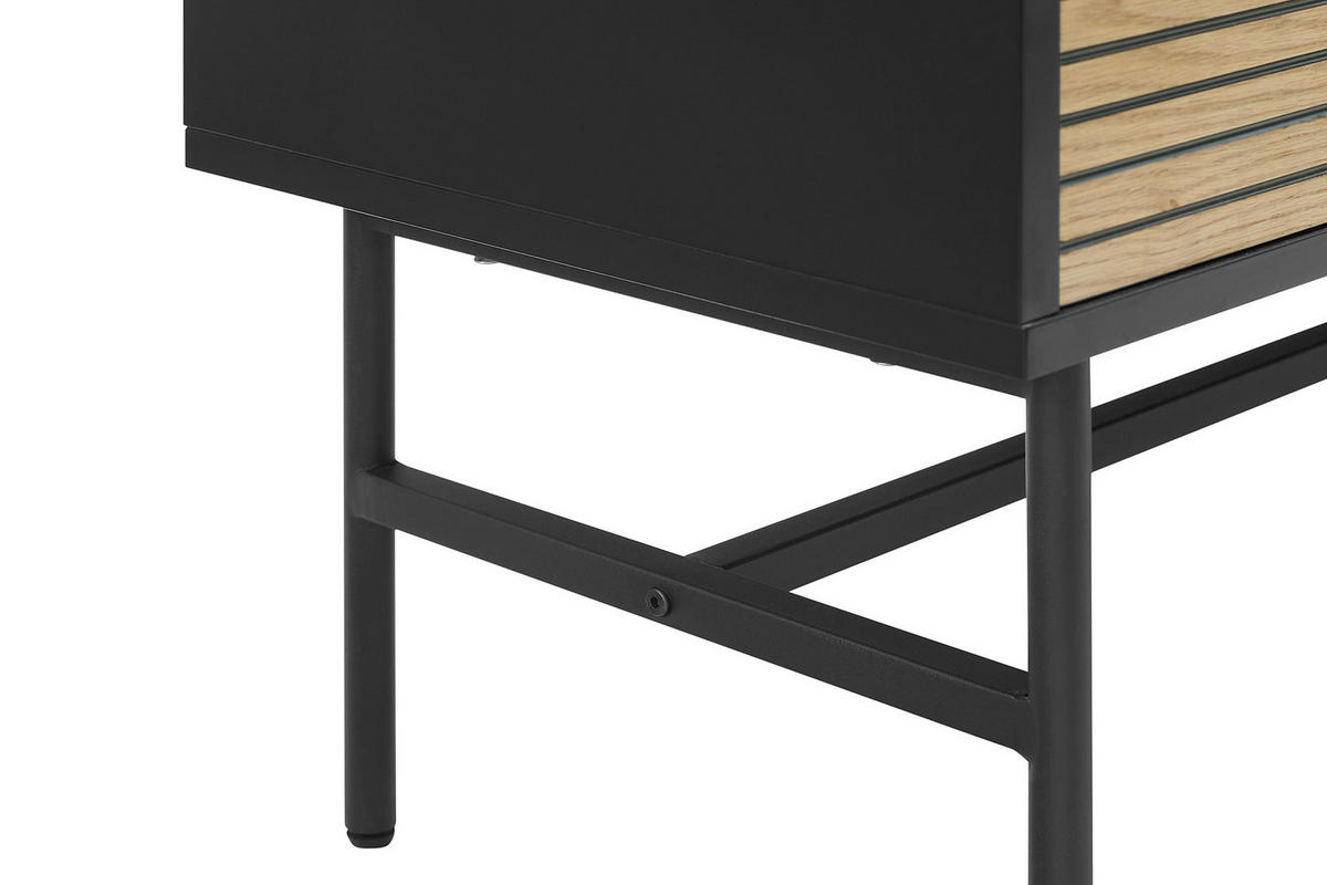 LOWBOARD  in 150/60/40 cm  - Eichefarben/Schwarz, Design, Holz/Holzwerkstoff (150/60/40cm) - Livetastic