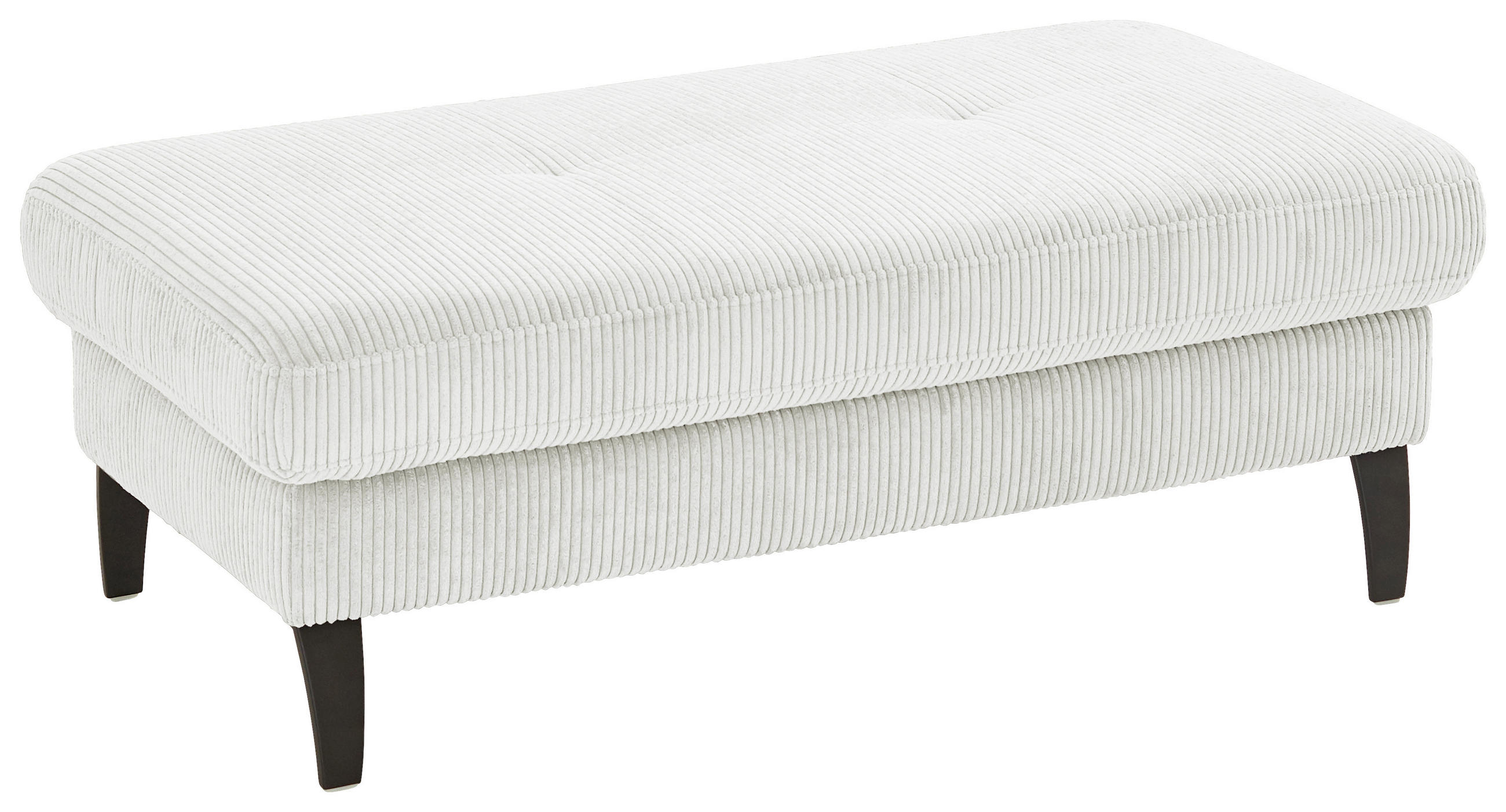 HOCKER in Textil Creme  - Creme/Schwarz, Modern, Textil/Metall (130/45/67cm) - Beldomo Style