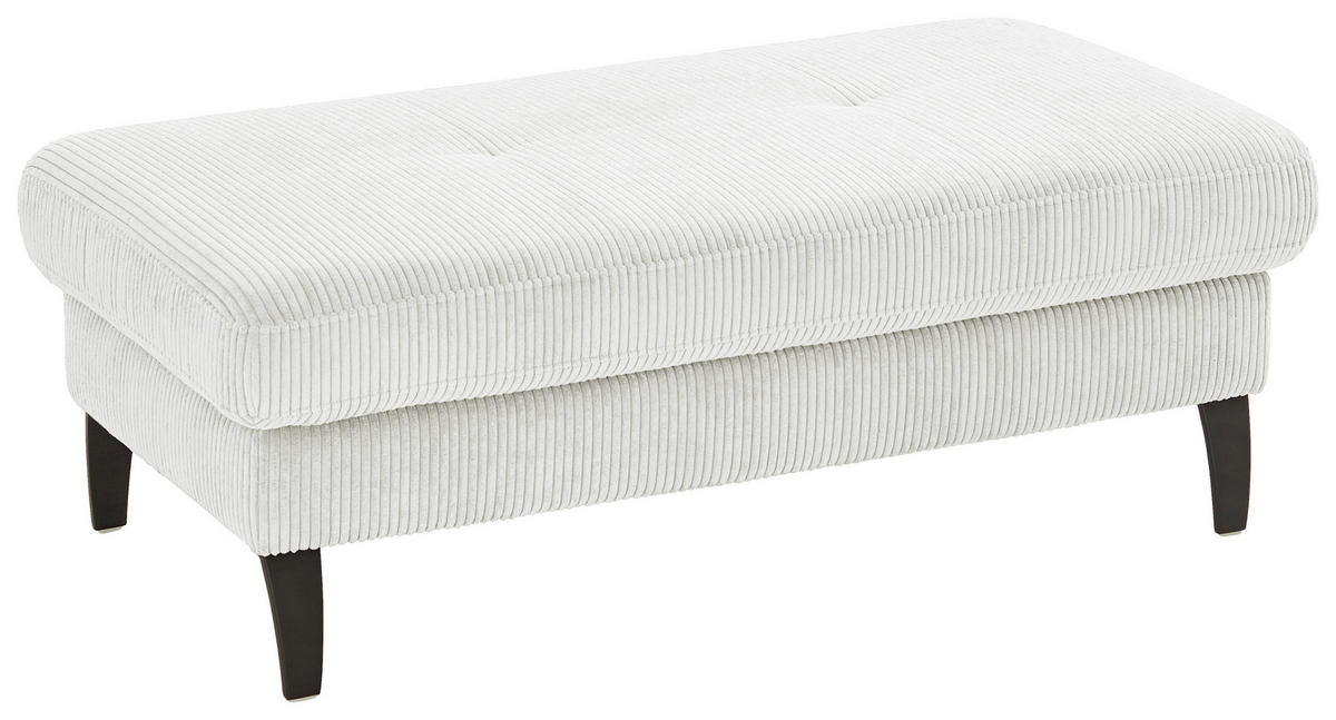 HOCKER in Textil Creme  - Creme/Schwarz, Modern, Textil/Metall (130/45/67cm) - Beldomo Style
