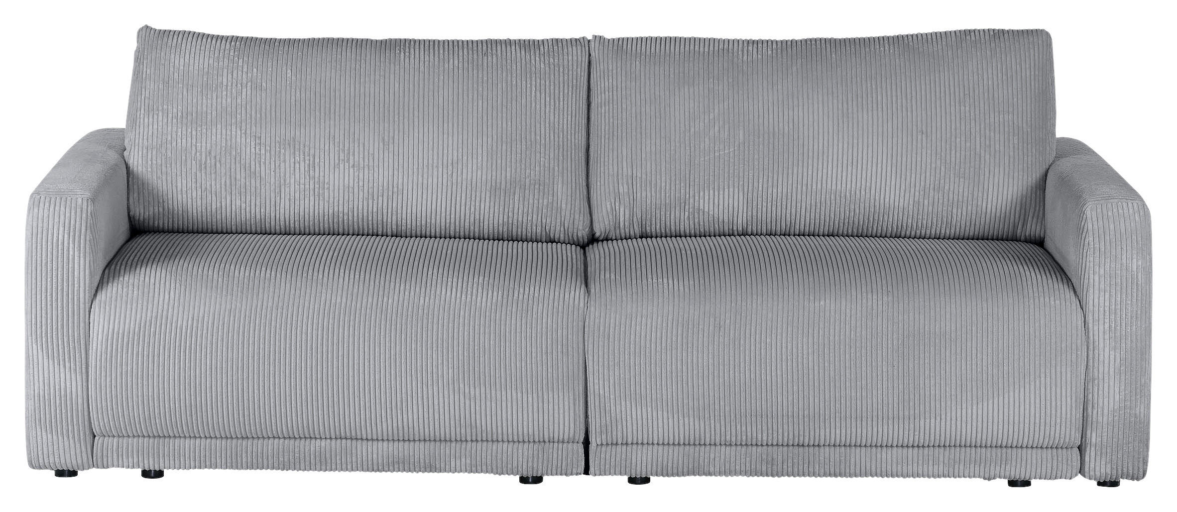 2,5-SITZER in Cord Hellgrau  - Hellgrau/Schwarz, Design, Kunststoff/Textil (240/70/125cm) - Xora