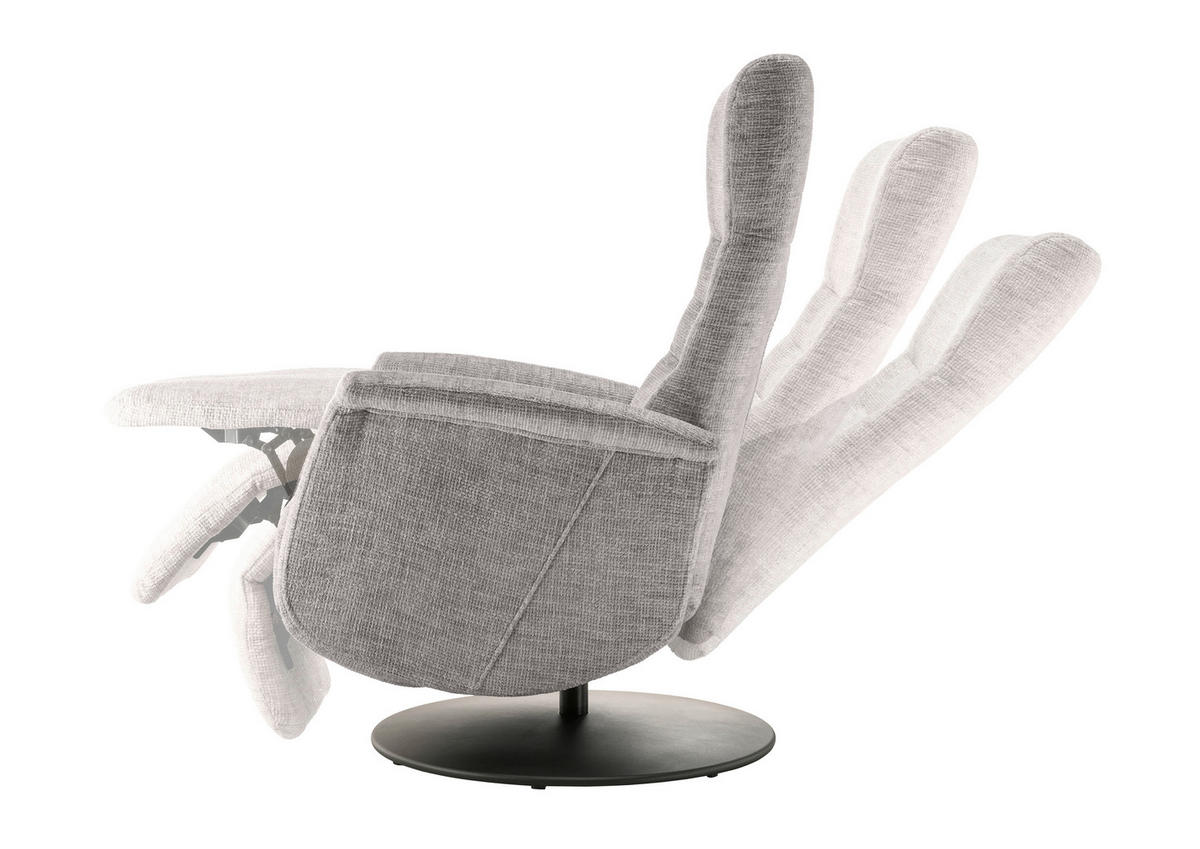 RELAXSESSEL in Textil Grau  - Schwarz/Grau, MODERN, Textil/Metall (72/118/85-165cm) - Livetastic