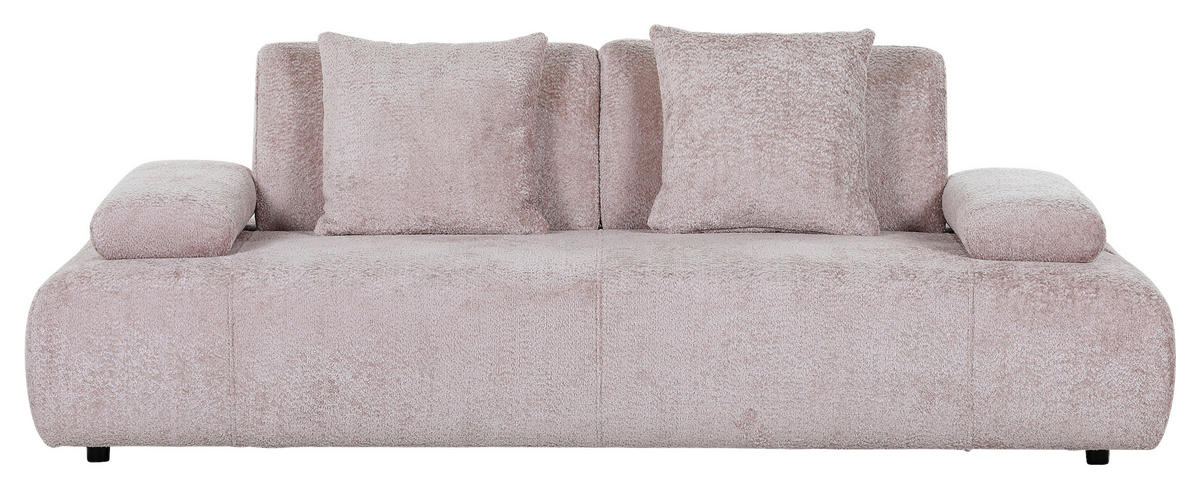 SCHLAFSOFA in Chenille Rosa  - Schwarz/Rosa, KONVENTIONELL, Kunststoff/Textil (235-255/80/116-138cm) - Carryhome