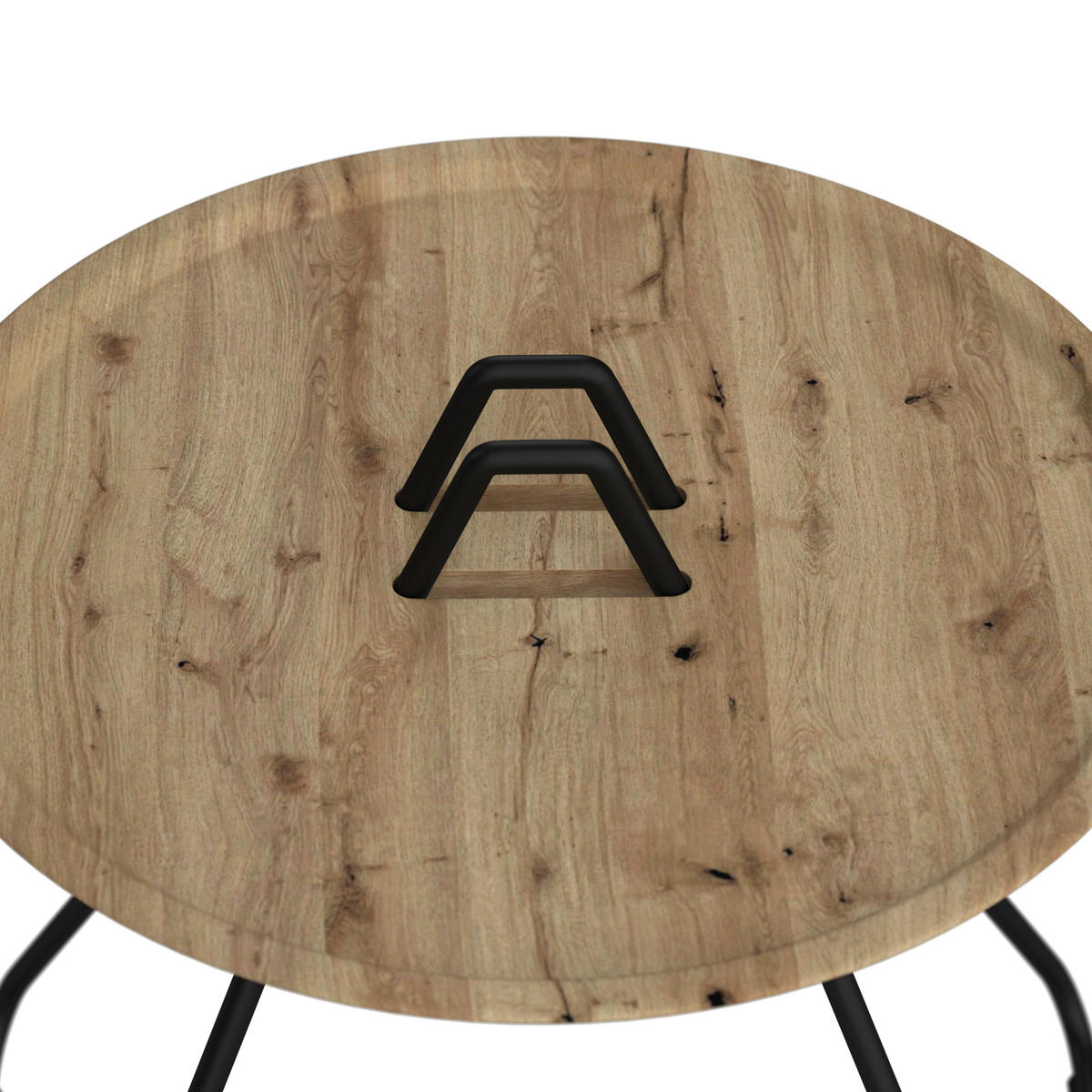 BEISTELLTISCH in Holz 55,6/51,2/50 cm  - Wildeiche/Anthrazit, Design, Holz/Metall (55,6/51,2/50cm) - Voglauer
