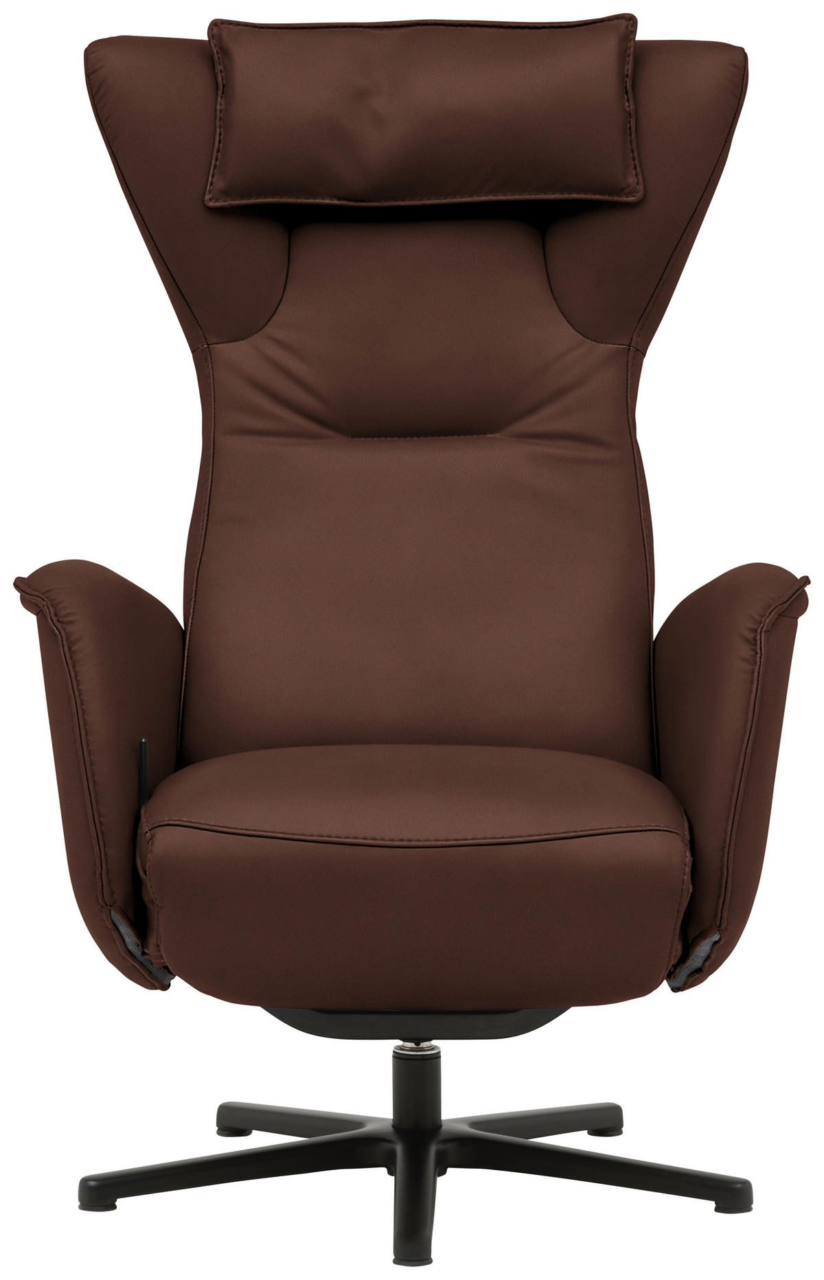 RELAXSESSEL Leder Braun  - Schwarz/Braun, Design, Leder/Metall (75/106/86cm) - Valdera