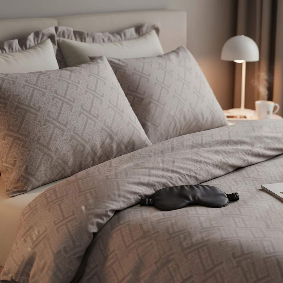 PÅSLAKANSET 2-teilig satin  - taupe, Design, textil (150/210cm) - Ambia Home