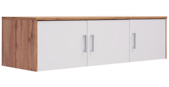 AUFSATZSCHRANK - Eichefarben/Silberfarben, KONVENTIONELL, Holzwerkstoff/Kunststoff (157/43/54cm) - Xora