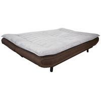 SCHLAFSOFA Mikrofaser, gesteppt Braun, Taupe  - Taupe/Schwarz, MODERN, Holz/Textil (194/90/100cm) - P & B