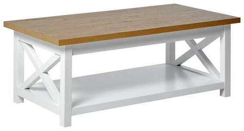 COUCHTISCH 110/57/42 cm rechteckig Weiß, Eichefarben  - Eichefarben/Weiß, LIFESTYLE, Holzwerkstoff (110/57/42cm)